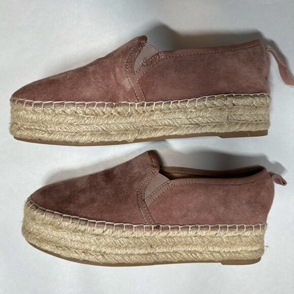SAM  Edelman Pink Suede Carrin Platform Espadrille Size 6.5 - Picture 3 of 10